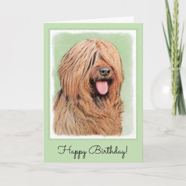 Carte Peinture de Briard - Cute Original Dog Art (Devant)