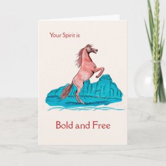 Carte Peinture de cheval audacieuse et libre d'encourage