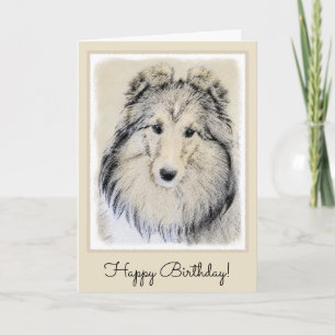 Carte Peinture de chien de berger de Shetland - art