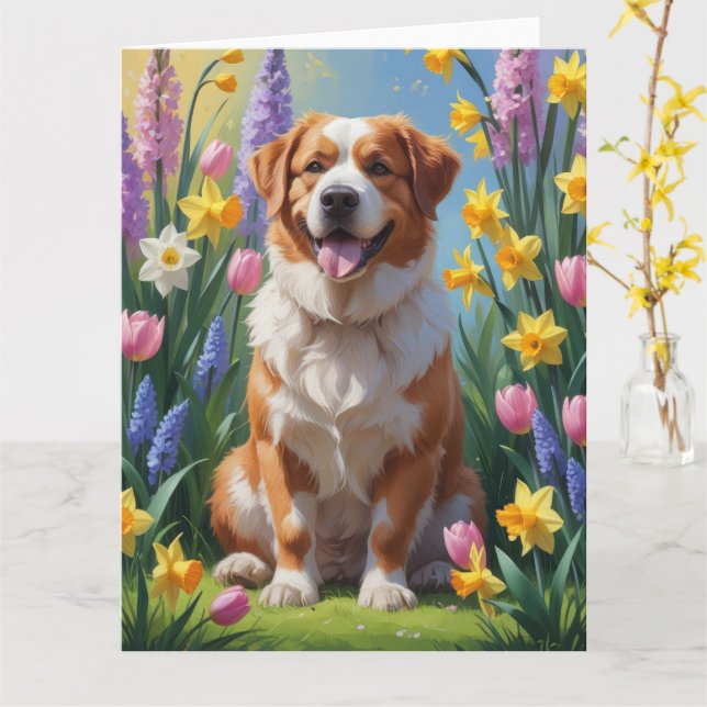 Carte Peinture de fleurs printanières du Grand Bouvier S (Fleur jaune)