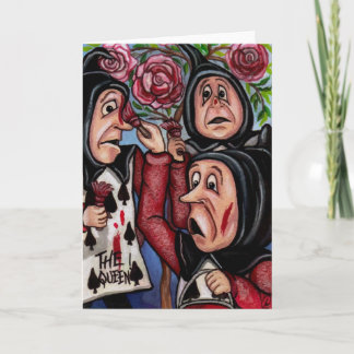Carte PEINTURE de la Alice ROSE au pays des merveilles