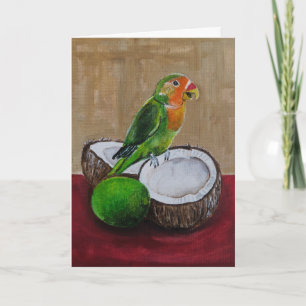 Carte Peinture de la fête tropicale de l'inséparable par