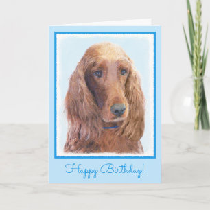 Carte Peinture de Setter irlandais - Joli art original d