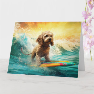 Carte Peinture de Surf sur la Plage de Cockapoo