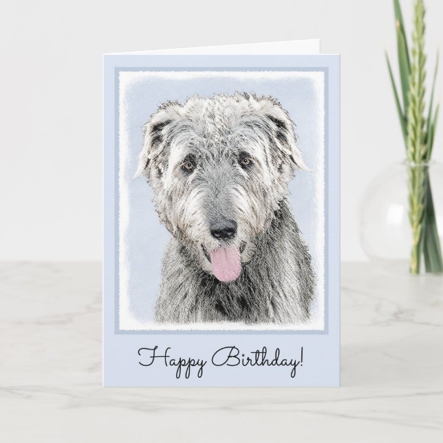 Carte Peinture de Wolfhound irlandais - Joli art origina (Devant)