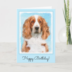 Carte Peinture d'espagnol Welsh Springer - Art original 