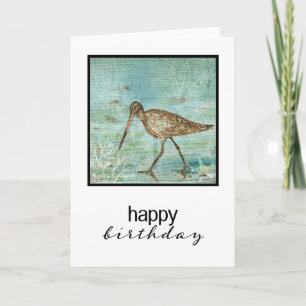 Carte Peinture D'Oiseau De Bord De Bécasseau