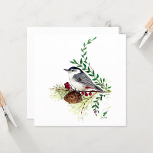 Carte Peinture d'oiseaux de Nuthatch