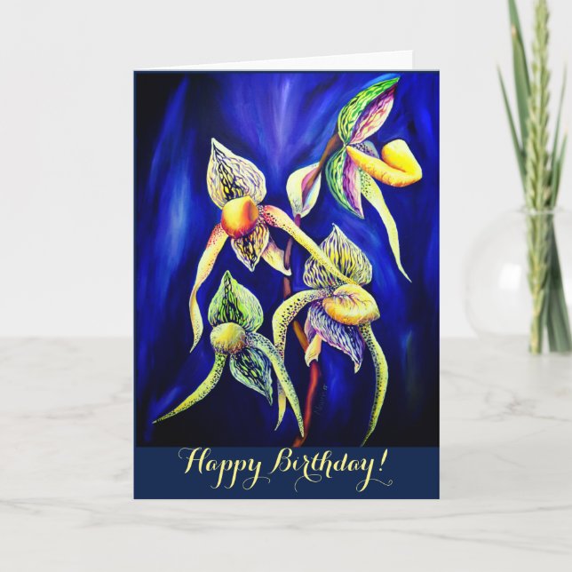 Carte Peinture d'orchidées bleues (Devant)
