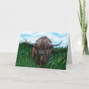 Carte Peinture écossaise de la vache des Highlands