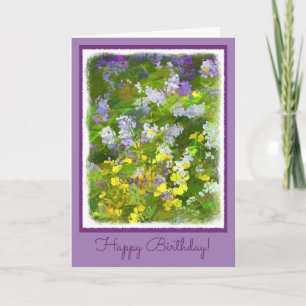 Carte Peinture fleur sauvage Impasto - Art Fleur Origina