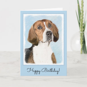 Carte Peinture Foxhound en anglais - Joli art original c