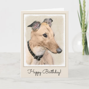 Carte Peinture Greyhound - Cute Original Chien Art