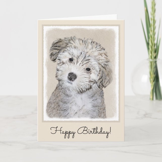 Carte Peinture havanaise de chiot - Beau art original de (Devant)