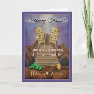 Carte Peinture joyeuse de Shavuot Fête des Semaines