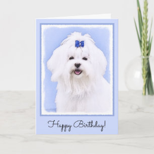 Carte Peinture maltaise - Joli art original pour chien