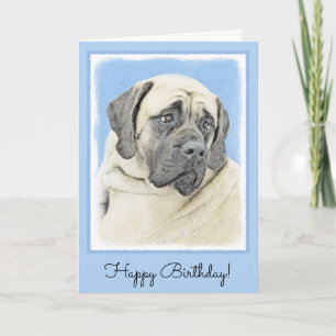 Carte Peinture mastiff anglaise (Fawn) - Art original de