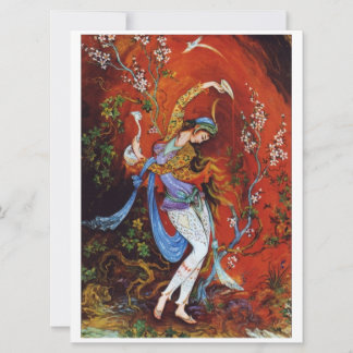 Carte Peinture miniature d'une nymphe persane
