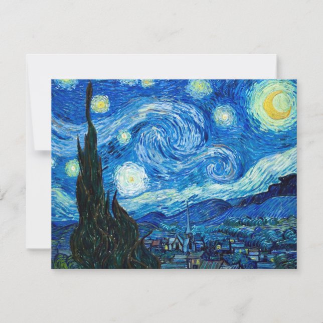 Carte Peinture Nocturne Starry Par Le Peintre Vincent Va (Devant)
