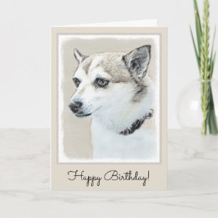 Carte Peinture norvégienne Lundehund - Art original chie