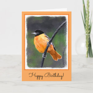 Carte Peinture Oriole - Art Oiseau Original