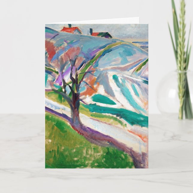 Carte Peinture paysagère Edward Munch Art expressionnist (Devant)