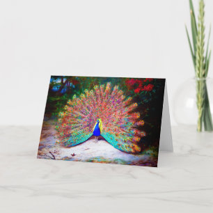 Carte Peinture Peacock vintage