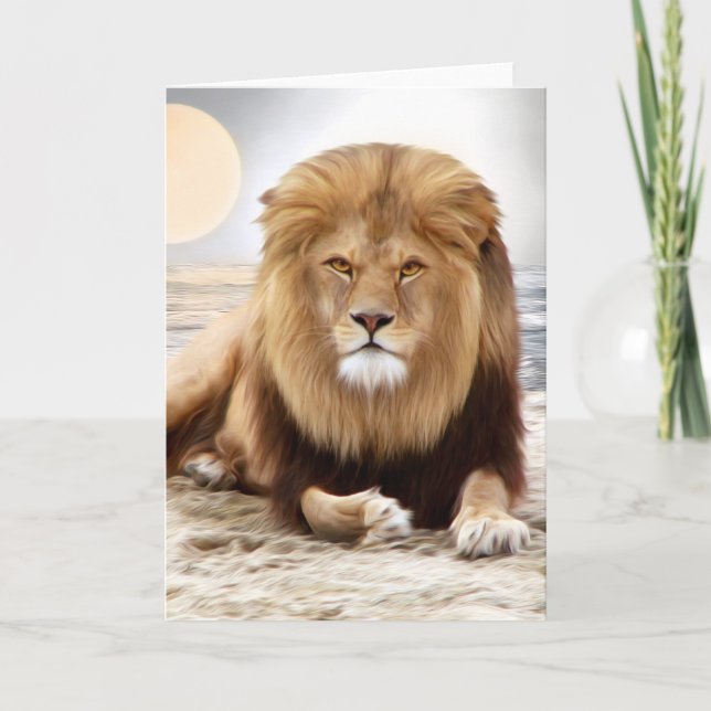 Carte Peinture photo Lion Ocean (Devant)
