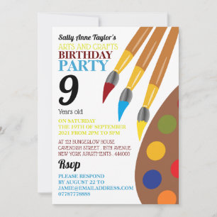 Carte Peinture pinceau et palette, arts et artisanat Ann