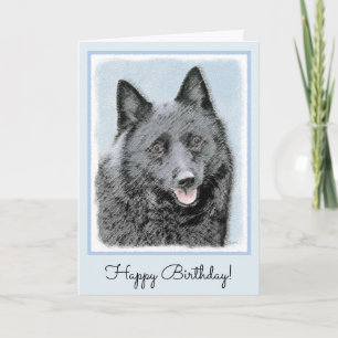 Carte Peinture Schipperke - Cute Original Chien Art