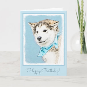 Carte Peinture Sibérienne Husky Puppy - Art Chien origin