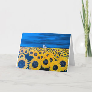 Carte Peinture sur le terrain de tournesol par Alfred Fo