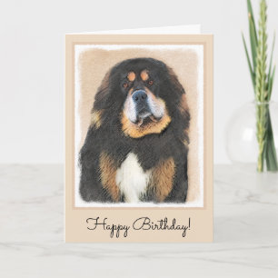 Carte Peinture tibétaine mastiff - Beau art original de 