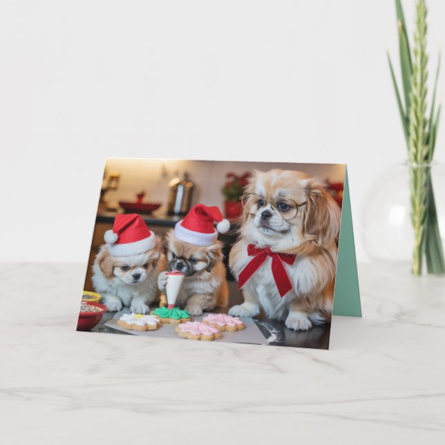 Carte Pekingese Christmas Cookie Card (Devant)