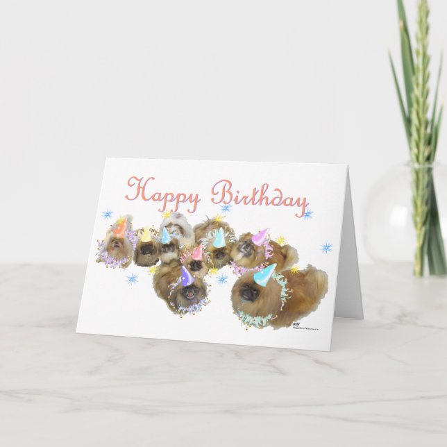 Carte Pekingese Fête Anniversaire (Devant)