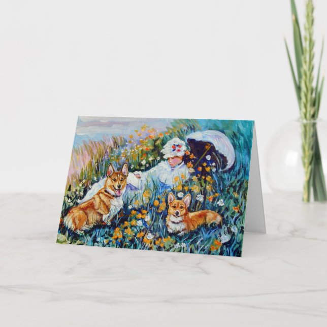 Carte Pembroke Welsh Corgi Greeting Card (Devant)