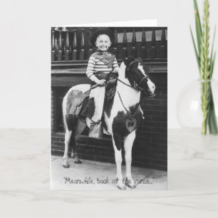 Carte "Pendant ce temps, de retour au ranch..."