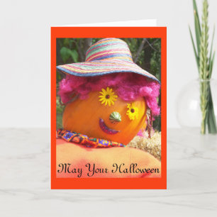 Carte Pendant le Halloween rose