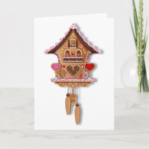 Carte Pendentif cuckoo en pain d'épices pour la Saint-Va