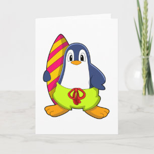 Carte Penguin comme surfer avec Surfer
