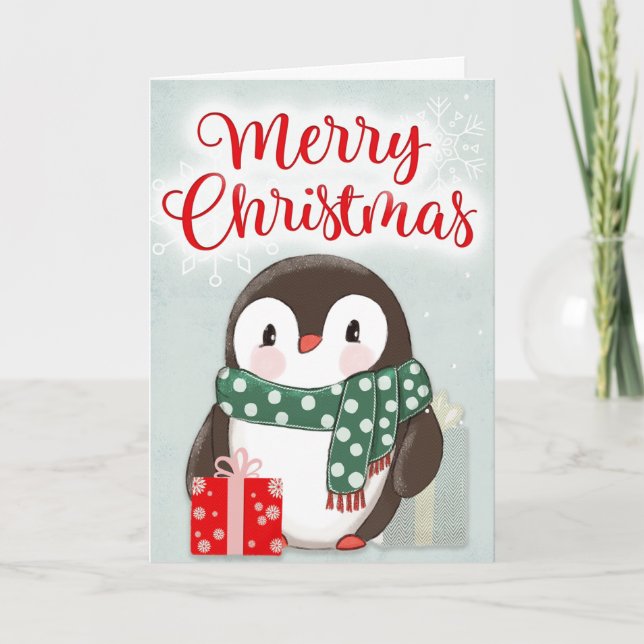 Carte Penguin de Noël (Devant)