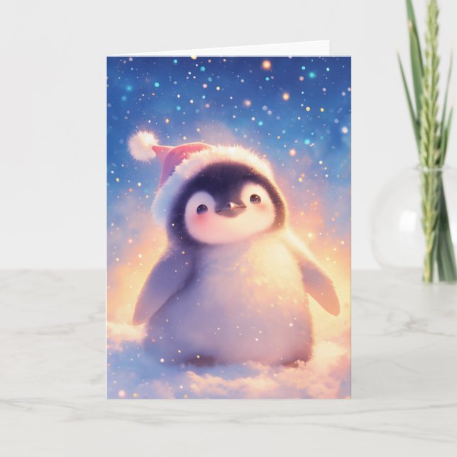 Carte Penguin de Noël bébé (Devant)