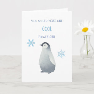 Carte Penguin Flower Girl Proposal Card