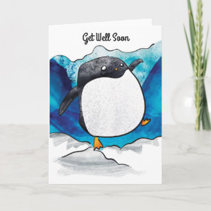Carte Penguin Get Well Bientôt