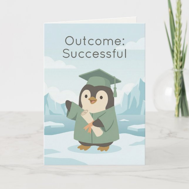 Carte Penguin Graduate | Outcome Successful Dry Humour (Devant)