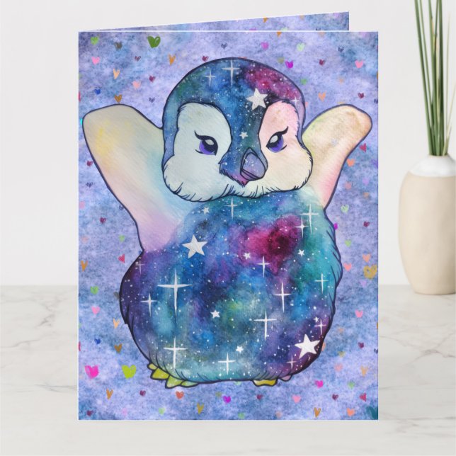 Carte Penguin named Button (Devant)