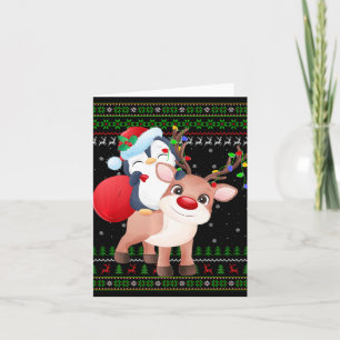 Carte Penguin Xmas Sweer Style laide Père Noël Penguin C