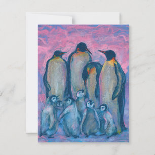 Carte Penguins Empereurs, Oiseaux Antarctiques Animaux P