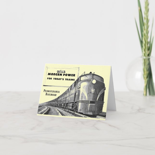 Carte Pennsylvania Railroad Modern Train Power Note Card (Devant)