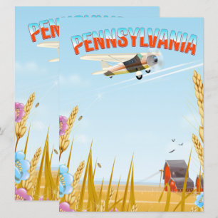 Carte Pennsylvanie poster Voyage rural Magnet